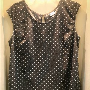 Merona Sleeveless Gray and white Polka dot dress